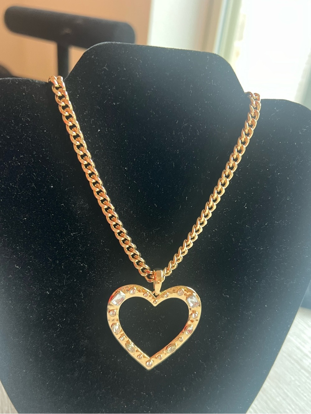 Melrose and Market Gold Heart Necklace with Multicolor Gems - Picture 2 of 11